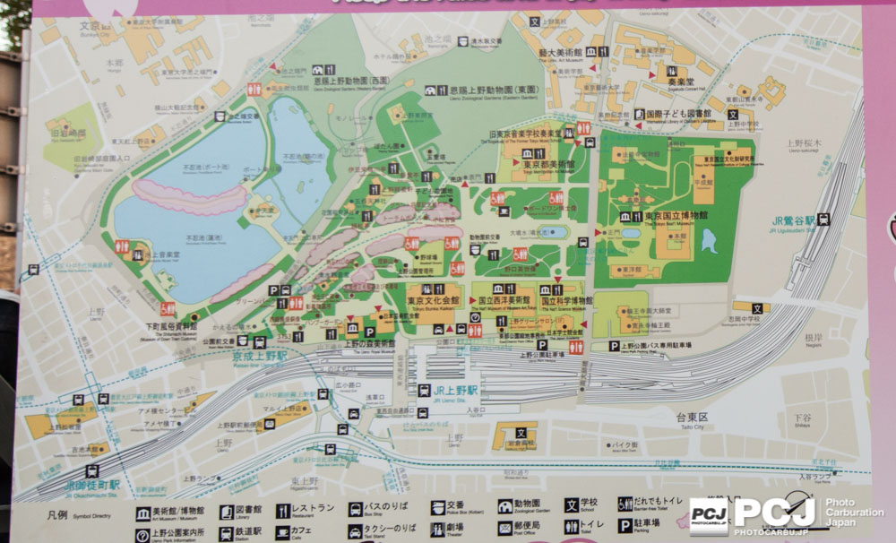 上野公園の園内マップ