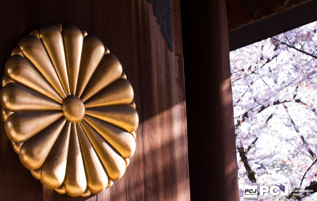 神門の菊の紋と桜