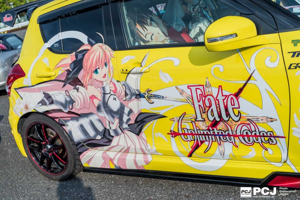 Fateの痛車も。数が少ないうちの一つ。