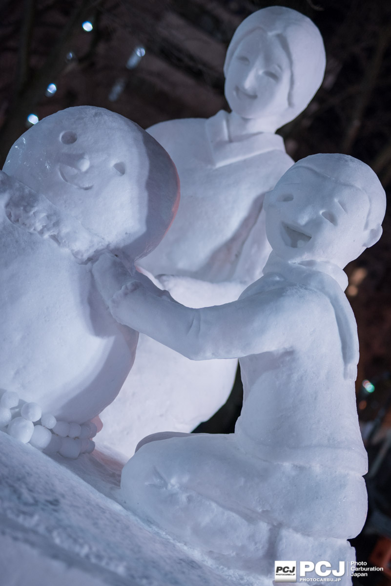 個人的にお気に入りな雪像の一つです。この笑顔がステキ
